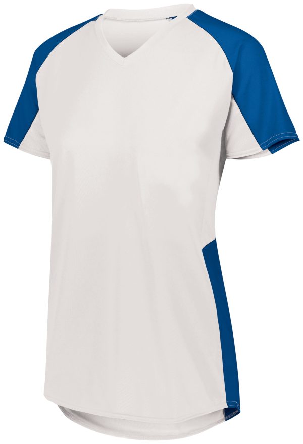 White/Royal Augusta Sportwear 1523 Girls Cutter Softball Jersey