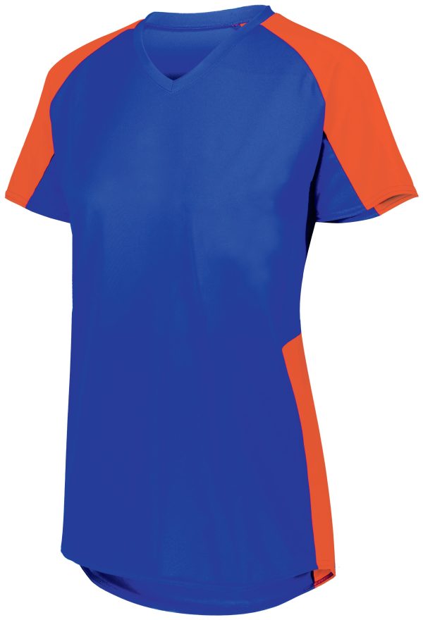 Royal/Orange Augusta Sportwear 1523 Girls Cutter Softball Jersey