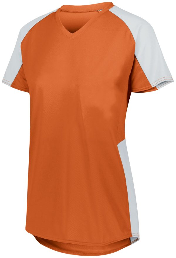 Orange/White Augusta Sportwear 1523 Girls Cutter Softball Jersey