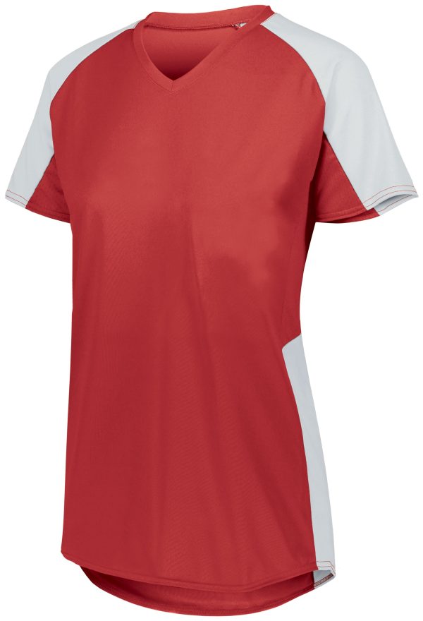 Red/White Augusta Sportwear 1523 Girls Cutter Softball Jersey