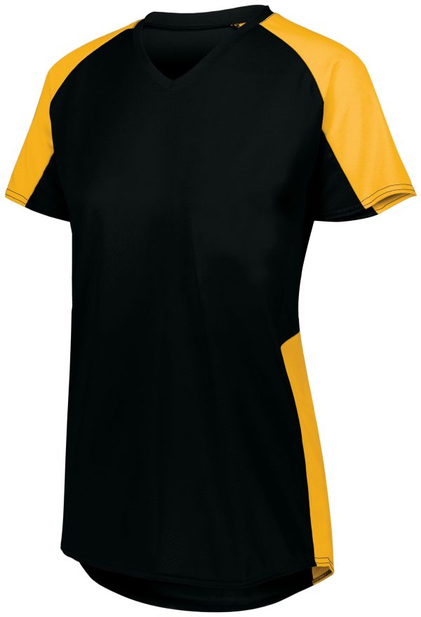 Black/Gold Augusta Sportwear 1523 Girls Cutter Softball Jersey