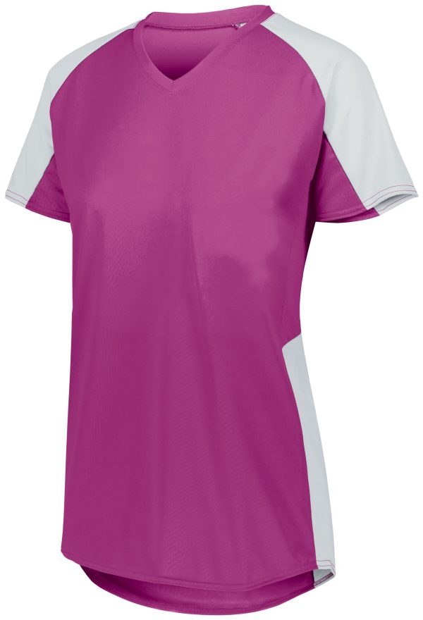 Power Pink/White Augusta Sportwear 1523 Girls Cutter Softball Jersey