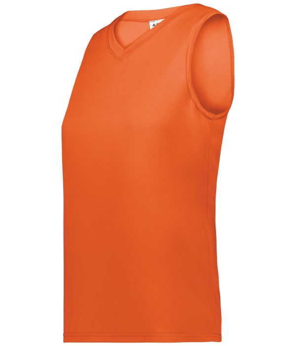 Orange Augusta Sportwear 4795 Girls Attain Wicking Sleeveless Softball Jersey