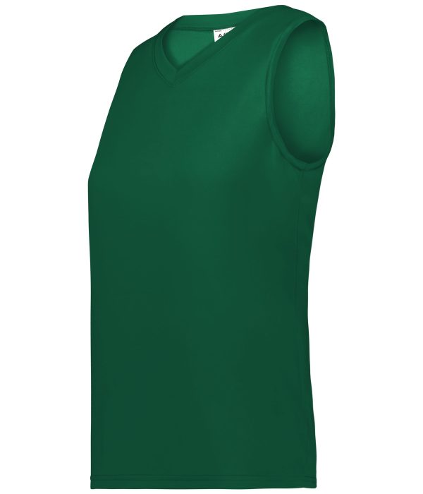 Dark Green Augusta Sportwear 4795 Girls Attain Wicking Sleeveless Softball Jersey