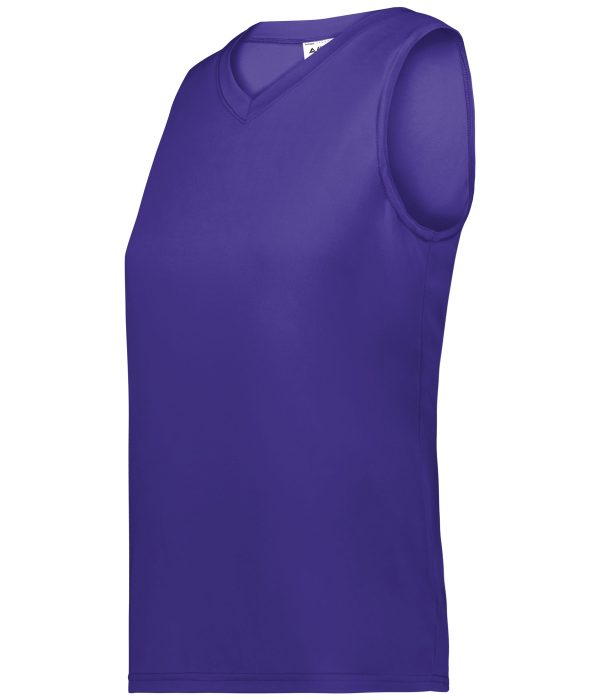 Purple (Hlw) Augusta Sportwear 4795 Girls Attain Wicking Sleeveless Softball Jersey