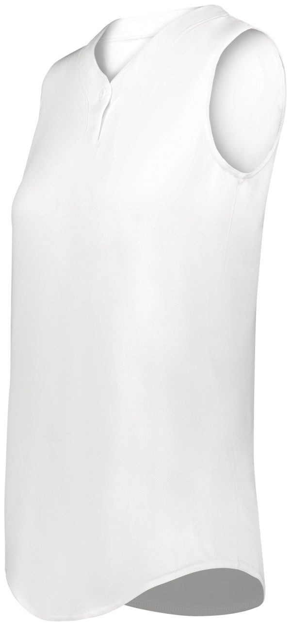 White Augusta Sportwear 6914 Girls Cutter+ Sleeveless Softball Jersey