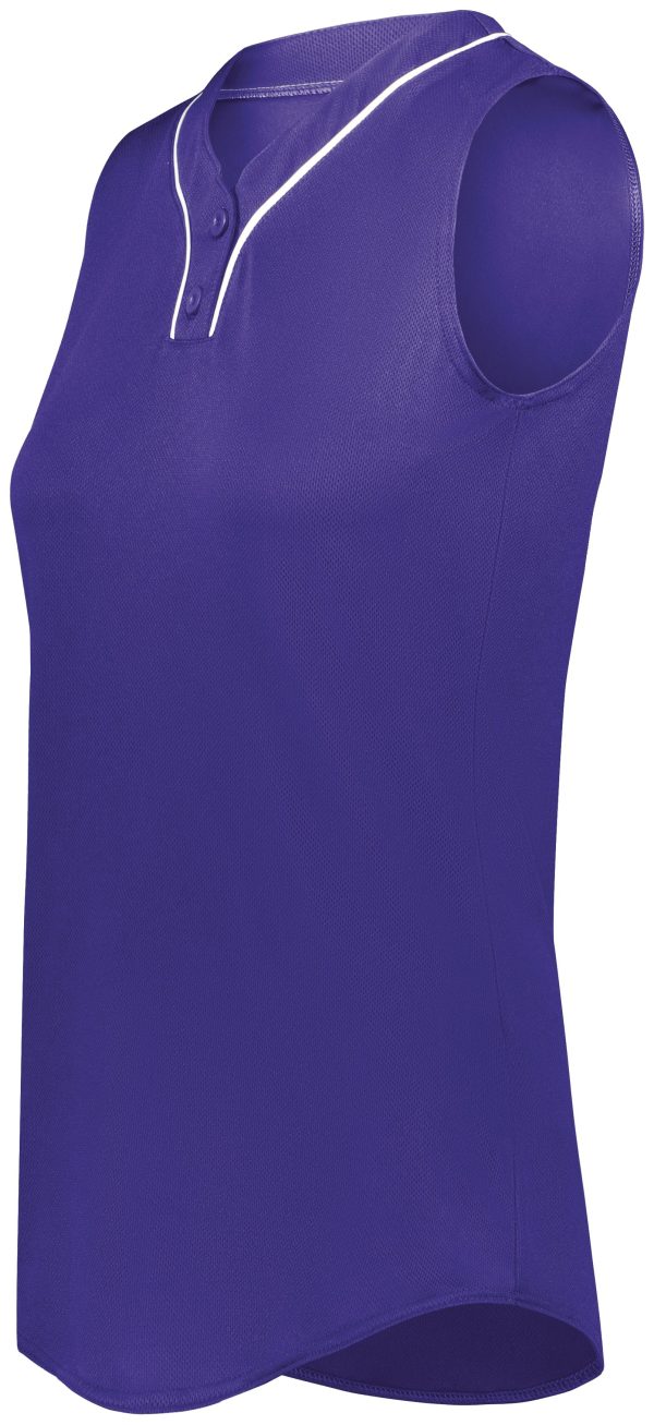 Purple/White Augusta Sportwear 6914 Girls Cutter+ Sleeveless Softball Jersey