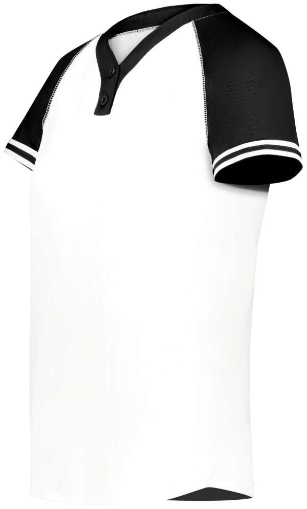 White/Black Augusta Sportwear 6918 Girls Cutter+ Henley Softball Jersey