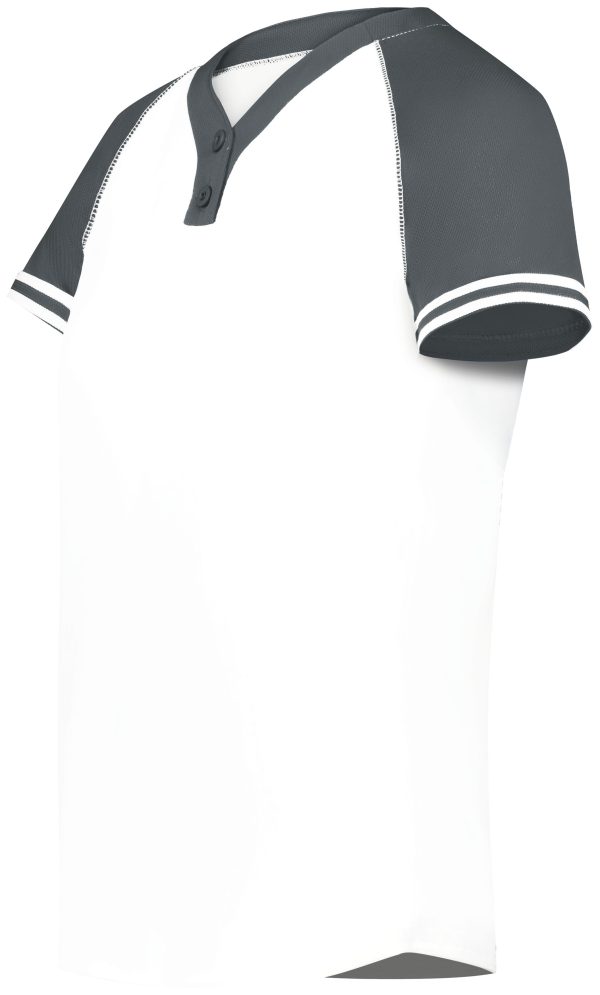 White/Graphite Augusta Sportwear 6918 Girls Cutter+ Henley Softball Jersey
