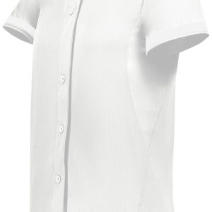 White Augusta Sportwear 6920 Girls Cutter+ Full Button Softball Softball Jersey