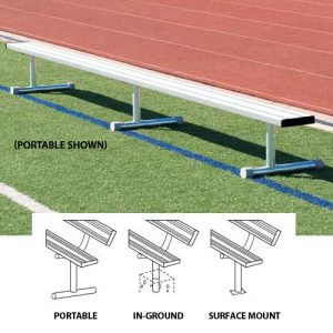 BSN Sports 15-foot In-Ground Aluminum Sideline Backless Bench