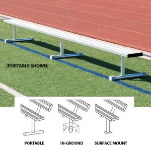 BSN Sports 27-Foot In-Ground Permanent Aluminum Backless Sideline Bench